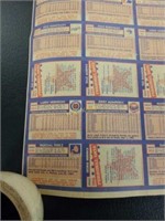 Full Sheet Uncut Topps Baseball Cards