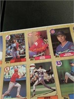 1987 Topps Full Sheet Uncut Baseball Cards