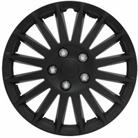 16" Black Indy Hub Caps Wheel Covers - Set of 4