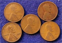 5 1920 Wheat Pennies