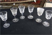 Six Waterford Liqueur Glasses