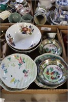 Box of Asian Plates, Bowls & Miscellaneous