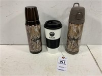 Brand New 2-Cabelas Camo Thermos, 1- Ruger Cup