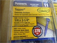 Tapper concrete anchors - 1/4" x 2 1/4" - 4 boxe