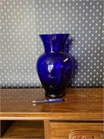 Vintage Cobalt Blue Glass Flower Vase