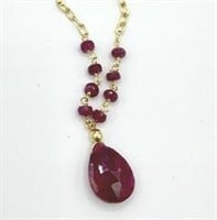 STAUER Forever Ruby Pendant with 18” Gold Chain