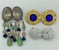 Lot of 3 NOS Clip Earrings Made in India