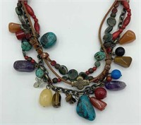 Gorgeous Multi Color Stone & Beaded 16” Necklace