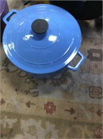 Blue enamel cast iron pot