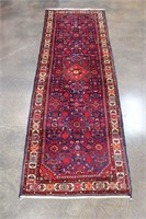 Deep Red and Blue Colorful Runner Rug