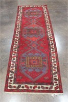 Vintage Red and Indigo Persian Hallway Rug