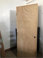 New right hand opening hollow core door, 30” x