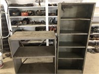 2 metal shelving units. Shorter one is very