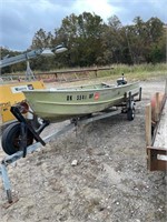 14' boat with Johnson 9 1/2 HP motor