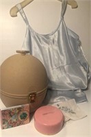 Satin Looking Nightgown, Empty Oval Case, Pink