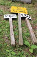 3 Signs Entrance Exit No Dumping Allowed