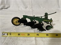 John Deere three bottom plow USA toy