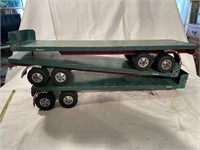 Hand crafted flat bed trailers w Tonka tires