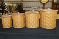 Longaberger 4 Piece Canister Set with Protector