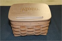 Longaberger 2006 Recipe Box with Liner and Wooden