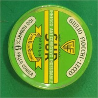 Tin can of 6mm Flobert caps Giulio Fiocchi-Lecco