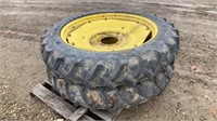 2- (12.4-42) Tires on John Deere Rims