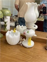 Milk Glass Lamp/ Vase