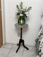 Marble Top Vintage Table/ Flower Arrangement