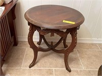 Antique Wooden Round Table 20"