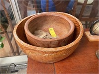 2 Wooden Bowls