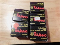 5 BOXES 20 COUNT EACH 7.62X39 TUL AMMO