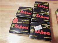 5 BOXES 20 COUNT EACH 7.62X39 TUL AMMO