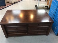 Double sided coffee table with drawers and