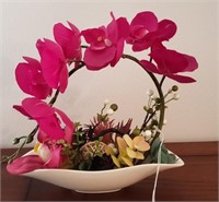 Artificial Orchid w/ Artificial Succulents