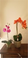 2 Pc. Artificial Orchids Purple & Orange