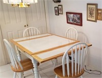 Dinette w/ 4 Chairs White Tile Top
