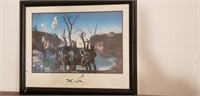 Framed Art Swans Reflecting Elephants