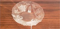 Etched Crystal Footed Bowl