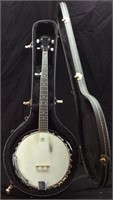 JB PLAYER FIVE STRING BANJO WITH CASE