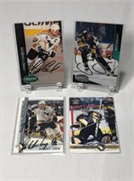 4 Pittsburgh Penguins Autographed Hockey Cards