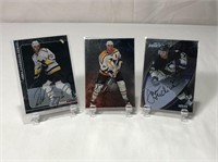 3 Pittsburgh Penguins BAP Autographed Hockey Cards