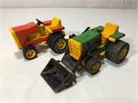 2 Small Tonka Toy Tractors