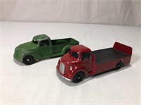 2 Vintage Londontoy Metal Toy Trucks