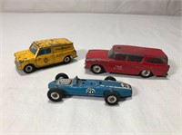 3 Dinky Toys Diecast Cars With Missing Parts