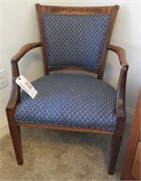 Lot #3506 - (2) Open upholstered open arm chairs