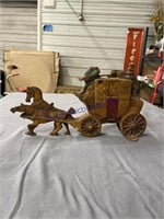 CAST IRON HORSE AND CARRIAGE DOOR STOP, INCOMPLETE