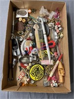 BOX OF MINIATURES--MARBLES, LETTER OPENERS, ETC