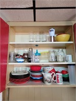 3 Shelves Of Dishes & Glassware