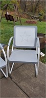 2 Metal Reproduction Chairs, Plastic Stand
