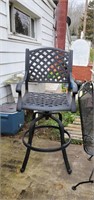 Wraught Iron Table & 4 Chairs, Umbrella, Bar Stool